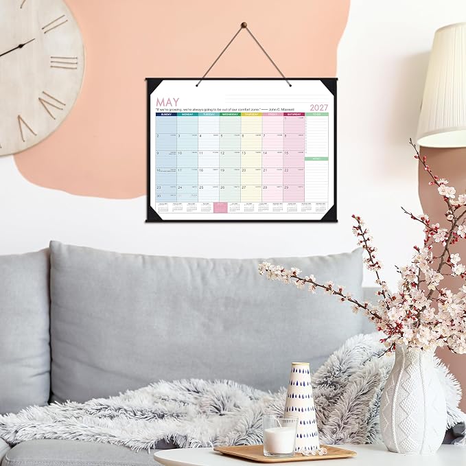 Desk Calendar 2026-2027 -18 Monthly Large Desk Calendar 2026-2027, 22" x 17", Jul. 2026 - Dec. 2027, Corner Protector, Large Ruled Blocks - Colorful Lump