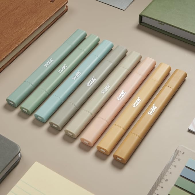BLIEVE Bible Highlighters No Bleed Through, Pastel Colors, Dual Tip, 8 Pack | Aesthetic Cute Highlighters, Chisel Tip & Fine Point For Bible & Journaling, Back To School Supplies