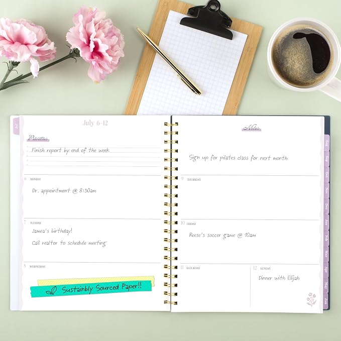 Cambridge Planner 2026-2027 Weekly & Monthly Academic 12-Month July-June, 8-1/2" x 11", Cherrywood Lane, Cosmo Garden (CL17-905A)