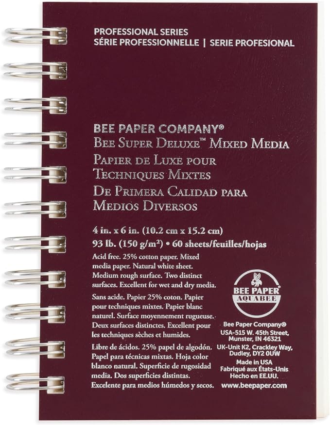 Bee Paper - 4"x 6" Super Deluxe Mixed Media Sketching Pad, 60 Sheets