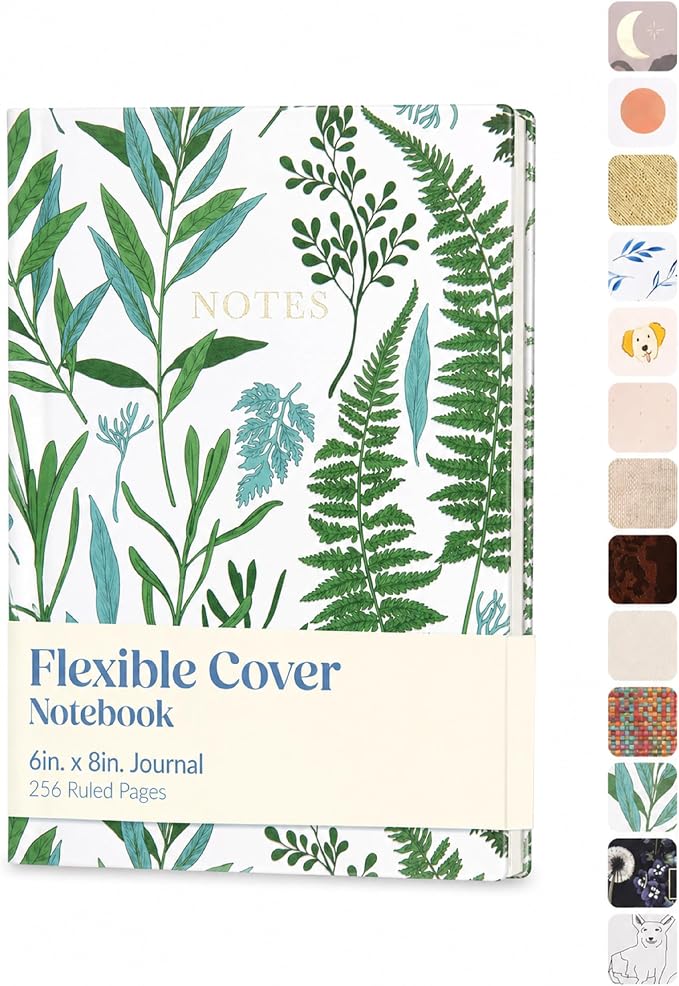 WORLD TRAVELER Eccolo A5 Hardbound Journal Notebook 256 Ivory Lined Pages | Sturdy Flexible Hardcover, 80GSM Acid-Free Ivory Pages, Smyth-Sewn Lay-Flat Binding, Ribbon Bookmark