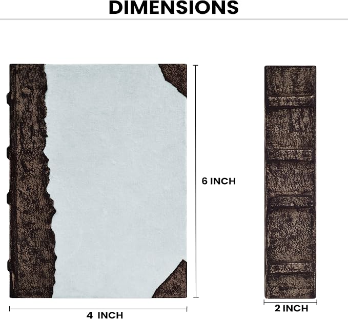 Rustic Vintage Leather Bound Journal - 200 Pages Handmade Antique Deckle Edges Watercolor Paper - Book of Shadows/Spell - Writing Notebook Sketchbook for Women and Men - 6''x4'', Grey