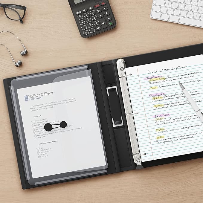 Staples Better Binder, 1" Heavy‑Duty D‑Ring Binder, Black, Reinforced Spine, Holds 275 Sheets, Reliable 3‑Ring Binder for School, Office, Projects, 3‑Pack