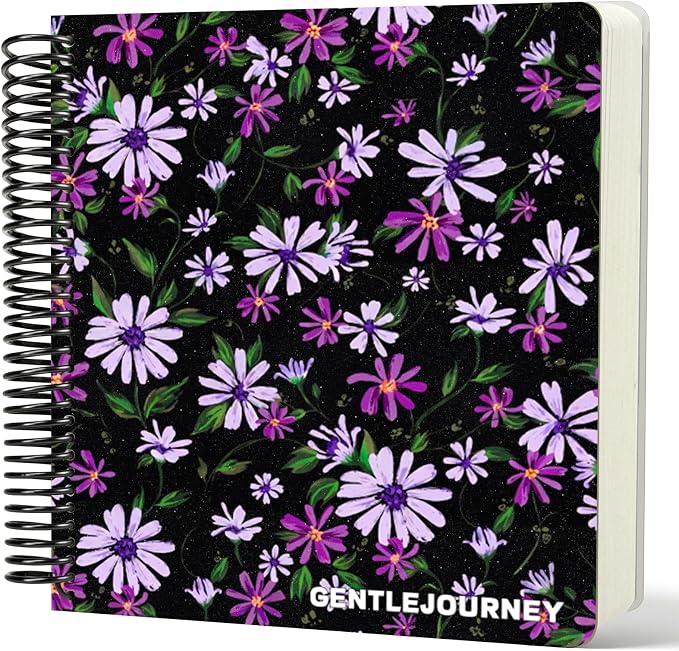 Hardcover Sketchbook,7.2" x 8.3" Spiral Bound Drawing Pad,Lavender Daisy | 150gsm(92lb)Acid-Free Thick Paper,Blank Art Journal for Adults,Artists&Beginners,Ideal for Sketching,Doodling and Mixed Media