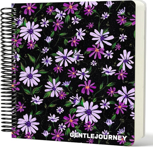 Hardcover Sketchbook,7.2" x 8.3" Spiral Bound Drawing Pad,Lavender Daisy | 150gsm(92lb)Acid-Free Thick Paper,Blank Art Journal for Adults,Artists&Beginners,Ideal for Sketching,Doodling and Mixed Media