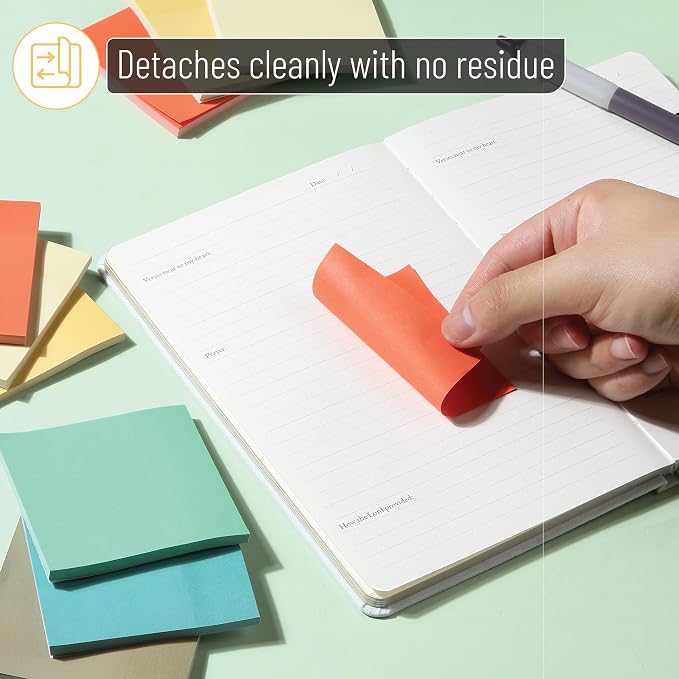Mr. Pen- Sticky Notes, 3"x3", 12 Pads, 600 Sheets, Retro Colors | Sticky Notes Bulk, Self-Stick Note Pads, Perfect for Office, School, Home, Study & Organization