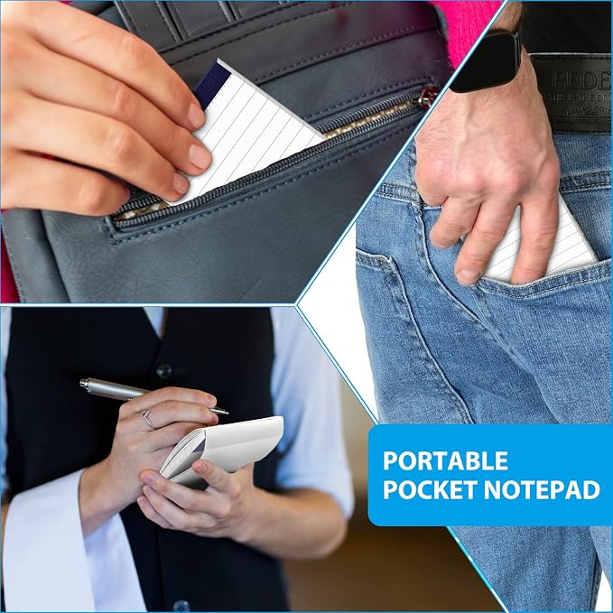 50 Sheets Perforated Note Pads for Daily Planning and Organization of Work 3x5 Inch Small Lined Writing Memo Pads Refills Easy Tear off no Rip Writing Pads Each Pad Narrow Ruled Mini Notepad 20 Pack
