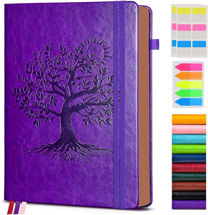 Vintage Leather Journal with 300 Numbered Pages,A4 Lined Journal for Men Women,Daily Journals for Writing,College Ruled Notebook for Work,School,Note taking,Travel Diary,Large (8.5" X 11.3")