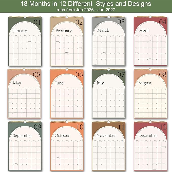 2026 Wall Calendar, Large Calendar from January 2026 - June 2027, Hanging Calendar with Thick Paper, Perfect for Office and Home Monthly Organizing & Planning, 10"×14.7"