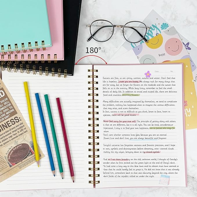 Graph Spiral Notebook-B5 Grid Journal 7.48" X 10.18",Pink Hardcover Graph Paper Notebooks 4 Pack 160 Pages 100GSM for Note Taking Engineering Graphing Work School Supplies