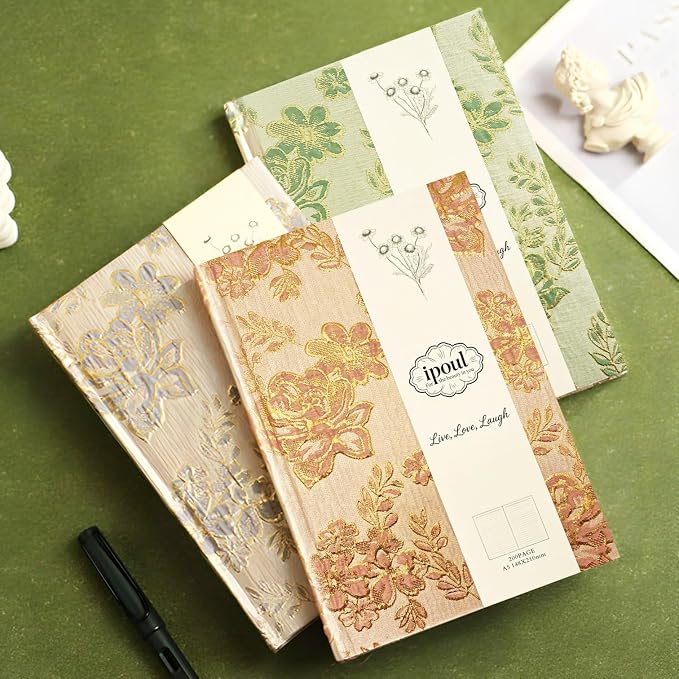Hardcover Journal, Flower Notebook, A5, 6x8, Lined Pages, Lay-flat, Beautiful Journal for Women, Journal for Writing, Personal Notebook, Self Care Journal, Plum Blossom, Pink, Wintersweet