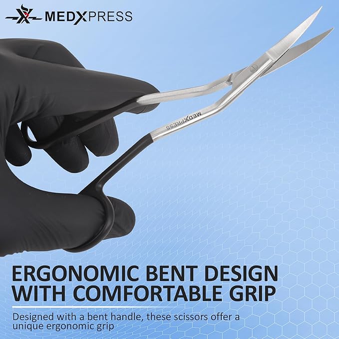Bent Handle Double Curved Embroidery Scissors 6 Inch Stainless Steel Embroidery Scissors for Fabric Stitches and Crafting Machine Embroidery Sewing Applique scissors.