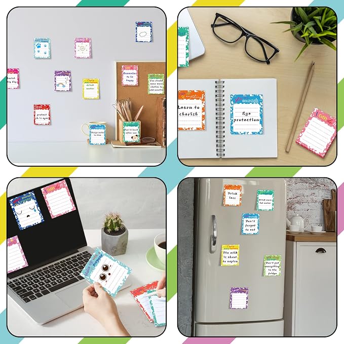 Yinder 24 Pcs Inspirational Sticky Notes, Back to School Supplies, Cute Motivational Sticky Notes Pad Employee Appreciation Gifts Bulk for Teacher Coworker Office 3 x 3'' (Inspirational,Colorful)