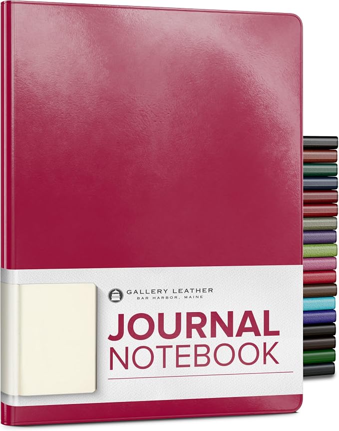 Gallery Leather Journal Notebook - 192 Pages, Softcover, For Men and Women | For Writing, Work & Travel, Handcrafted - Acadia Wild Rose - 9.75 x 7.5, Large Blank
