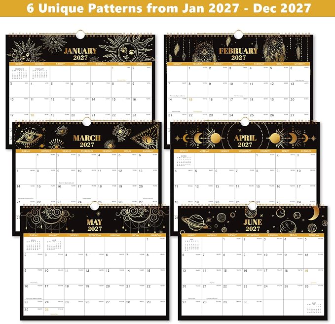 2027 Calendar - 2027 Wall Calendar, JAN 2027 - DEC 2027, 15" x 11.5" | 2027 Wall Calendar 12 Month with Hanging Hook, To-do & Notes for School, Home, Office Organization