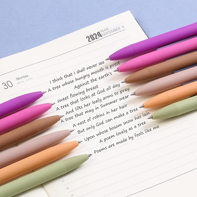 Mr. Pen- Retractable Gel Pens, 12 Pack, Black Ink | Late Harvest Color Barrel, Fine Point 0.5mm, Fast Dry, Smooth Writing, Cute Pens for Drawing