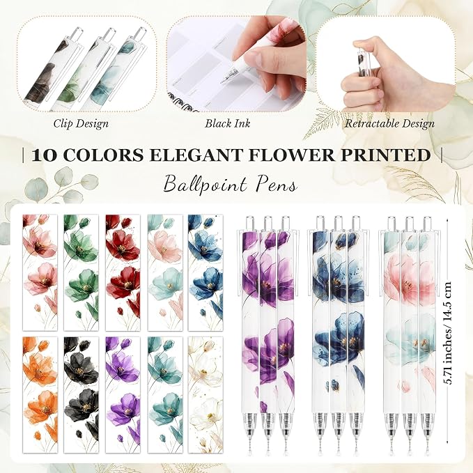 Chuangdi 10 Sets Back to School Teacher Gifts Appreciation Journal Inspirational Notebook with Sticky Notepad Ballpoint Pen Bulk Thank You Gifts for Student Staff Team Coworker Nurse(Watercolor)