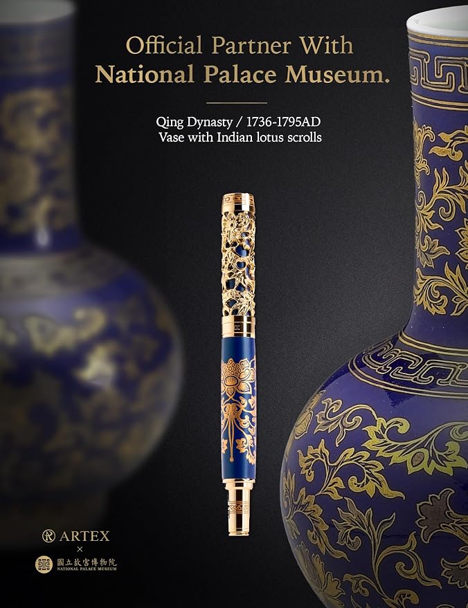 ARTEX Luxury Fountain Pen - Museum Art Collections - Crafting Timeless Beauty - the Best Gift & Office Desk Decor, German SCHMIDT Fine Nib, Solid Metal
