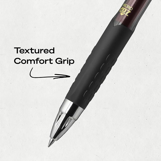 uniball™ 207 Gel Pens, Red Ink, 0.5mm Micro Point, Retractable, 12 Count, Smooth Writing, Fraud-Resistant, uni Super Ink™