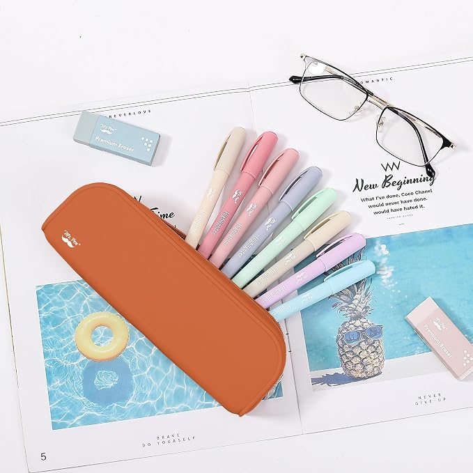 Mr. Pen- Silicone Pencil Case, Aesthetic Pencil Bag for Women, Makeup Pouch | Multifunctional Pouch for Stationery, Cosmetics and Electrical Goods Storage