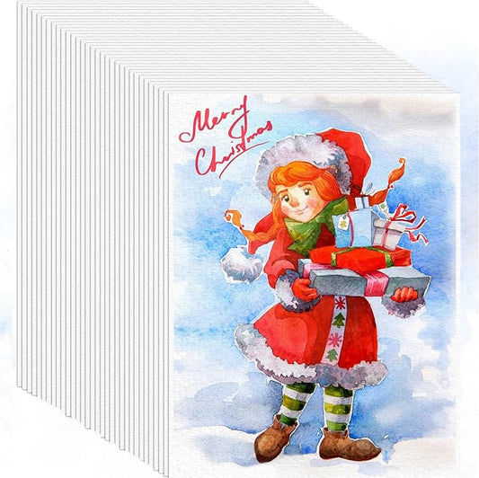 100 Sheets Watercolor Paper, 5"x7" Water Color Paper Bulk, Drawing Paper | White 140lb/300g Cold Pressed Acid-Free Artist Paper for Adults Students, Watercolors, Markers, Art Journaling Supplies