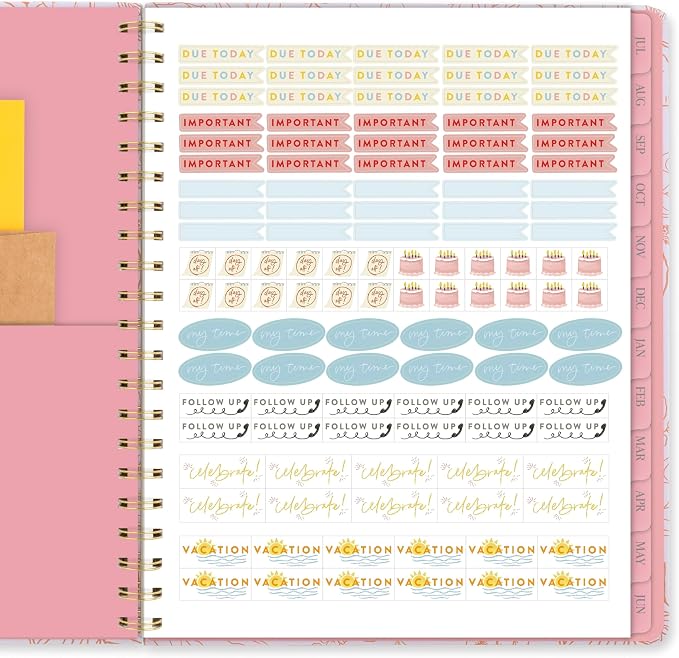 Cambridge Planner 2026-2027 Weekly & Monthly Academic 12-Month July-June, 8-1/2" x 11", Pen+Pillar, Sketched Floral (PP25-905A)