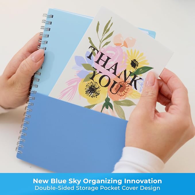 Blue Sky 2026-2027 Weekly & Monthly Academic Planner, 5"x8", Blues | 15-Month April 2026 - June 2027, Flexible Cover With Storage Pockets, Wirebound, Storage Pocket, Academic Year