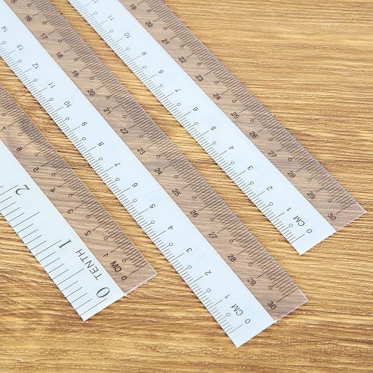 36 Pack Clear Flexible Ruler 12 Inch Plastic Bendable Ruler 12 in/ 30cm Shatter Resistant Straight Flexible Clear Rulers with Inches and Centimeters for Student Teacher School Office Home Use