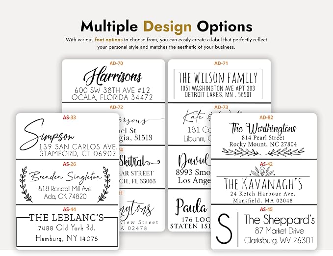Return Address Labels Personalized, 250 Rolls, 2.6"L x 0.75"H - White Matte Finish Personalized Address Labels - Made in USA Return Labels Personalize Self Adhesive - Perfect Custom Address Labels