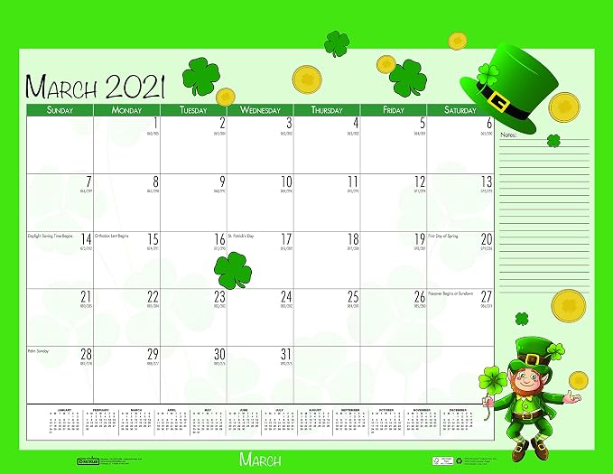 House of Doolittle 2021 Monthly Seasonal Desk Pad Calendar, 18.5 x 13 Inches, January - December (HOD1396-21)