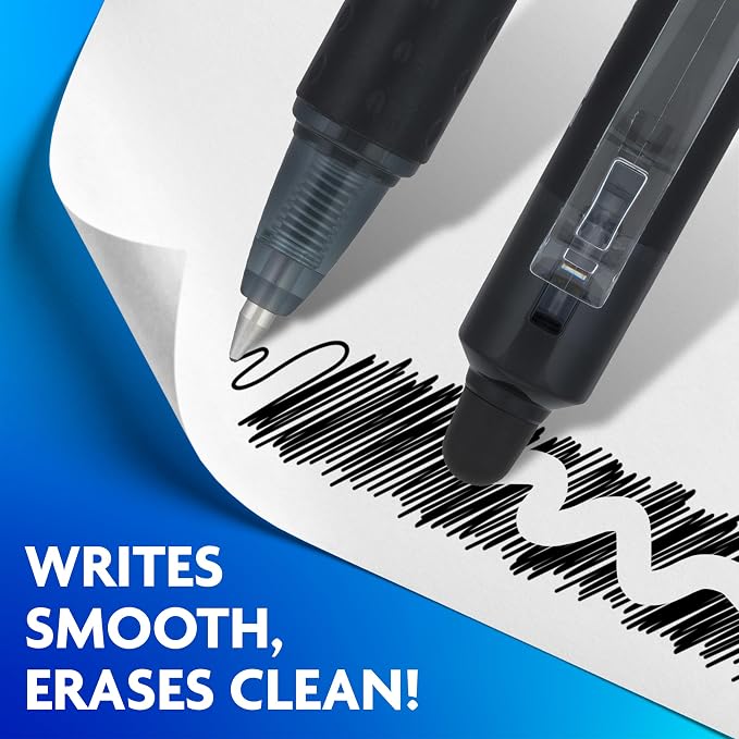 PILOT FriXion Clicker Erasable, Refillable & Retractable Gel Ink Pens, Fine Point, Black/Blue/Red Inks, 3-Pack (31467)