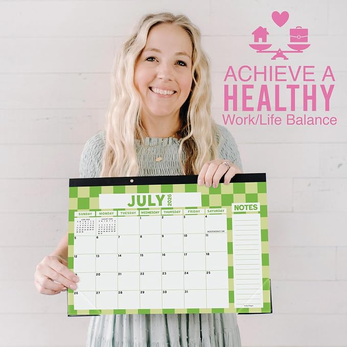 Hadley Designs Large Teacher Desk Calendar 2026-2027 - Desktop Calendar 2026, 18-Month Academic Desk Calendars for School, Home & Office, Cute Classroom Must Haves, Back to School Teacher Gifts