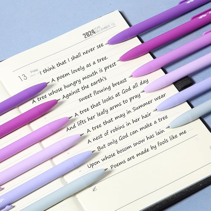 Mr. Pen- Retractable Gel Pens, 12 Pack, Black Ink, Lavender Legacy Barrel | Fine Point 0.5mm, Fast Dry, Smooth Writing, Cute Pens for Drawing, Writing Planner and School Supplies