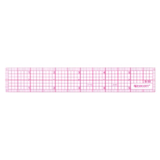 Westcott 8ths 6-Inch Beveled Transparent Ruler (B-50), Clear