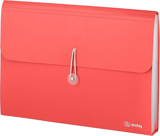 Accordion File Organizer 13 Pocket Expanding File Folder with Labels, Accordion File Organizer Letter Size Letter A4 Paper for Receipts, Bills and Documents 13" x 9.5” –By Enday