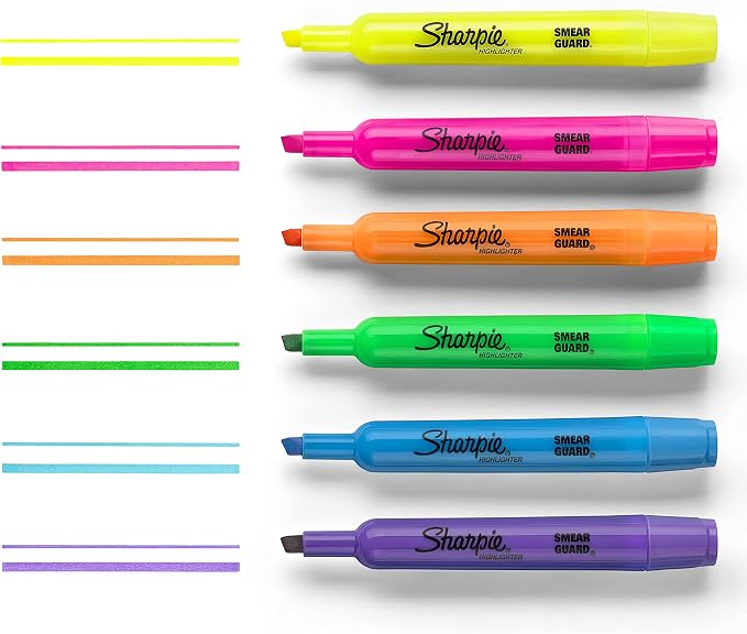 SHARPIE Tank Style Highlighters Chisel Tip Fluorescent Pink Box of 12 (Pack of 12)
