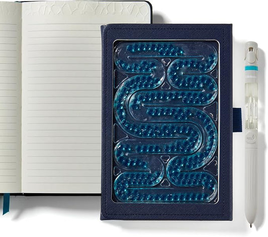 Lifelines Find Your Path Sensory Journal & Pen Diffuser Set, 160 Pages | Ruled Notebook with Tactile Cover & Embossed Paper, Pen Diffuser 4-Scent Cartridge with Essential Oil Blends