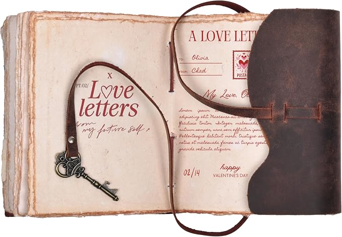 LEATHER VILLAGE Vintage Leather Journal – 200 Handmade Vintage Deckle Edge Paper – Leather bound Journal For Women Men – Vintage Key Closure - Book of Shadows - 8X6 inches (A5) - Fuchsia