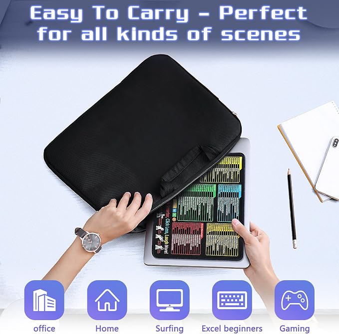 Excel Cheat Sheet Desk Pad - Mouse Pad - Excel Cheat Sheet Desk Mat, Non-Slip Base Mousepad Suitable for Office, Computer Games, Desk Mat and More (11.8" x 9.84")