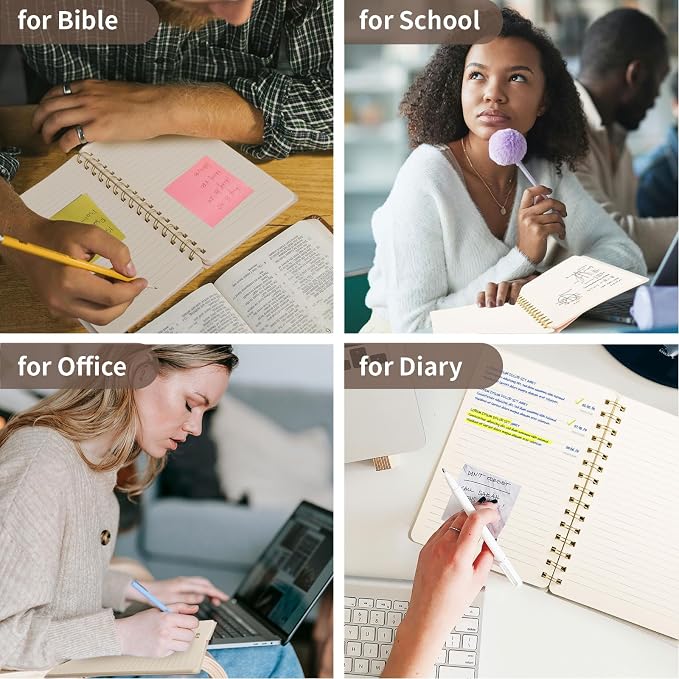 Spiral Notebook-5.75" x 8.125" College Ruled Journal with Inner Pockets and 160 Pages,PU Leather Cover Business Journal, Twin-Wire Binding Notebook Perfect for Office & Home School Supplies Coffee