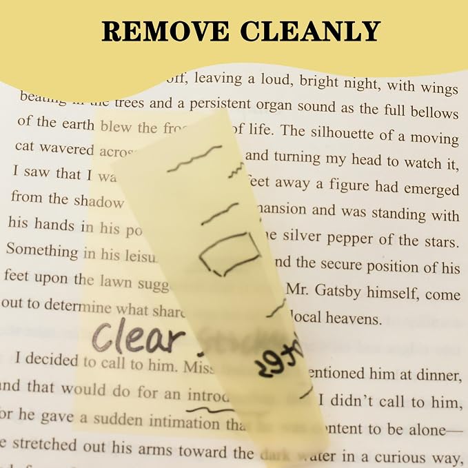 YOUDEFUL 800Pcs Transparent Sticky Notes, Morandi Yellow Clear Sticky Notes, 3"x3" Waterproof Translucent Sticky Note Pads, Index Tabs, Clear Post it Notes for Bible Study, See Through Sticky Notes