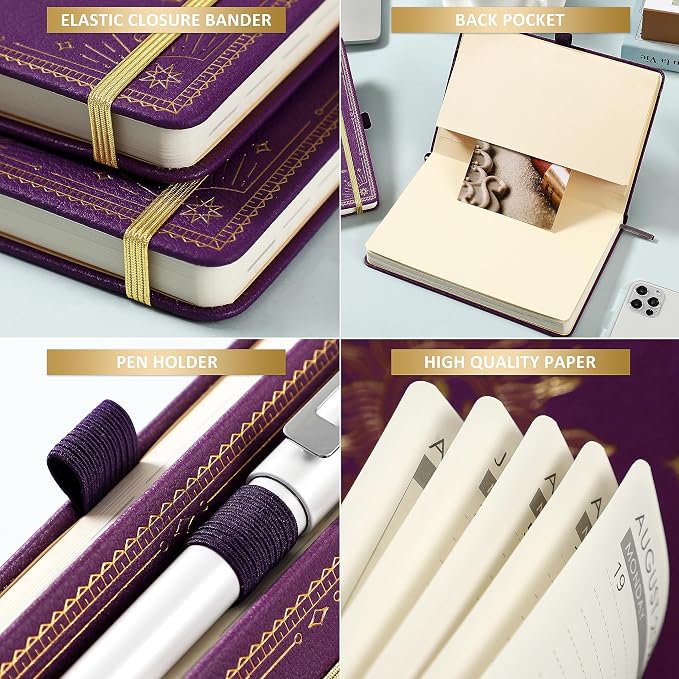 Planner 2026-2027 - Academic Planner 2026-2027, July 2026 - June 2027, 5.75" x 8.25", 2026-27 Weekly and Monthly Planner, Faux Leather planner 26-27 with Back Pocket & 40 Notes Pages - Purple