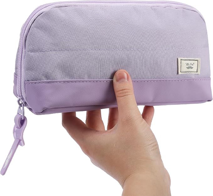 Mr. Pen- Wide-Opening Pencil Case, Triangle Design | Compact & Spacious Pencil Cases with 5 Mesh Pockets, Bag Pouch, Box Organizer for Students, School Supplies, Aesthetic Supply