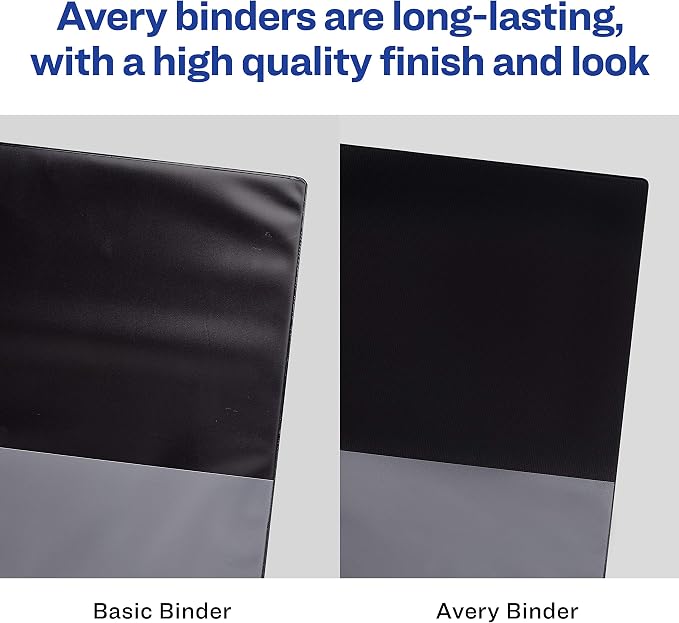Avery Heavy-Duty View 3 Ring Binder,3 Inch One Touch EZD Rings,670-Sheet Capacity,3.5 Inch Wide Spine,1 Black Binder (79693),(Pack of 4)