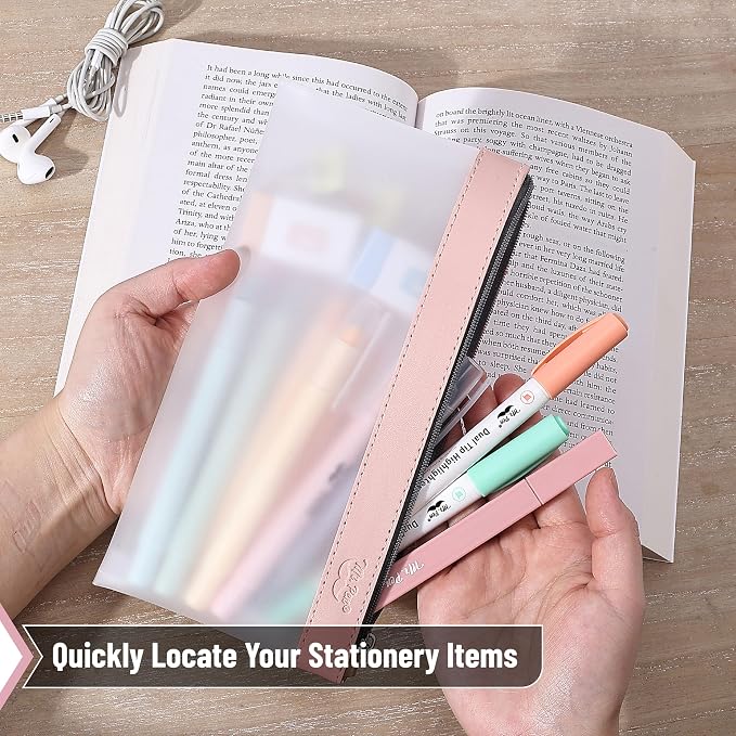 Mr. Pen- Clear Pencil Pouch, 8.50"x4.25", 3 Pack, Durable TPU Material | Medium Water-Resistant Pencil Bags with Smooth Zipper, Multipurpose Clear Pouch for Stationery, School, Office