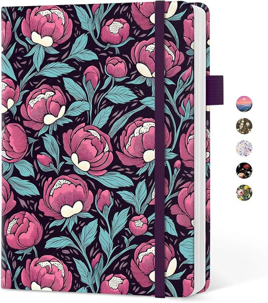 Taja Aesthetic Lined Journal for Women, Pretty 6" x 8" Notebook for Work & Note with 160 College Ruled Pages, Hardcover Leather Notebook for Journaling, Note Taking, Bible Study, Blossom Reverie