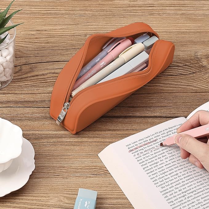 Mr. Pen- Silicone Pencil Case, Aesthetic Pencil Bag for Women, Makeup Pouch | Multifunctional Pouch for Stationery, Cosmetics and Electrical Goods Storage