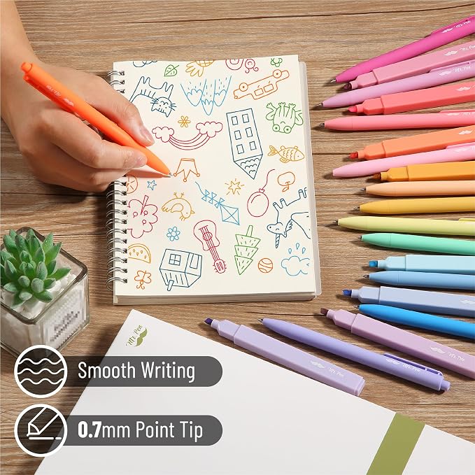 Mr. Pen- Aesthetic Highlighters and Gel Pens, 20 Pack | Pastel Colors Bible Highlighters No Bleed, Fine Point 0.7mm Gel Pens, Fast Dry and No Smear for Bible Journaling, Planner