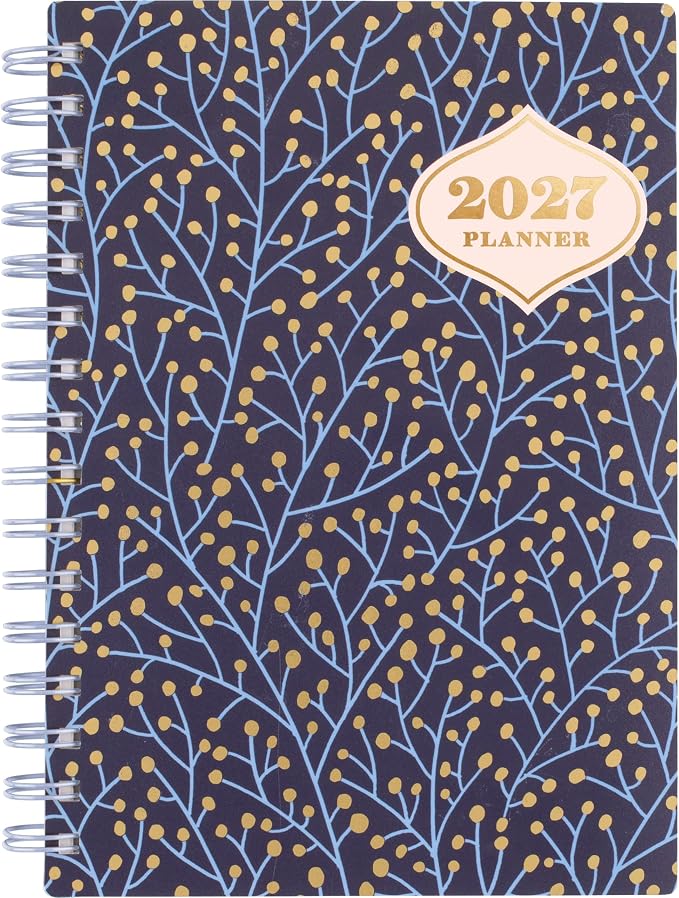 Mead Cambridge 2027 Planner, Weekly & Monthly, 15-Month Oct-Dec, 5.5" x 8.5", CatCoq, Berry Branches (CC01-200-27)
