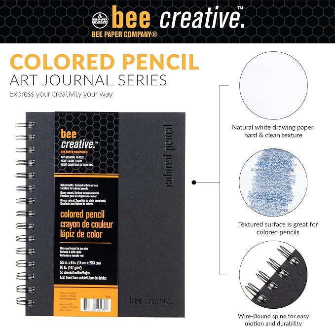Bee Paper - 5.5"x 8" Bee Creative Color Pencil Drawing Journal